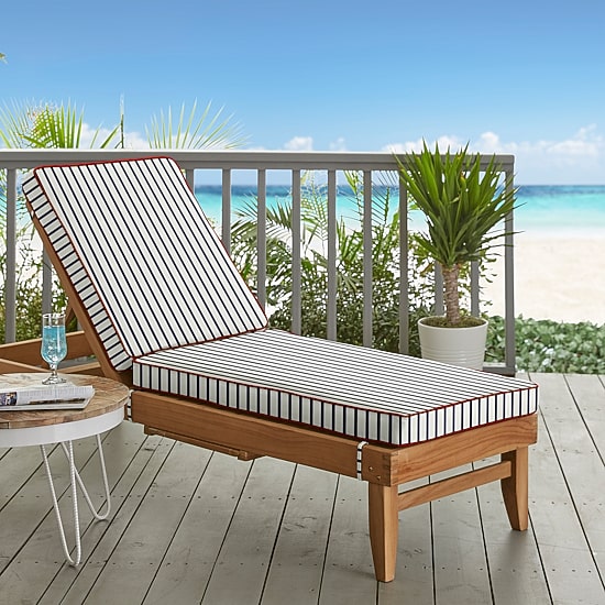 Mozaic Company Sunbrella Lido Indigo Hinge Cushion Corded