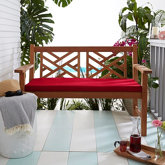 Mozaic Company 60''X19''X3'' Bench Bristol Patio Seat Cushion - Crimson