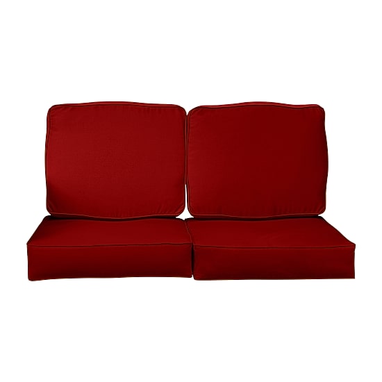 Mozaic Company Deep Seating Loveseat Cushion Set,Corded Patio Seat Cushion - Crimson