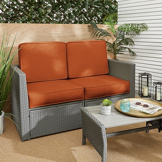 Mozaic Company Deep Seating Loveseat Cushion Set - Corded Patio Seat