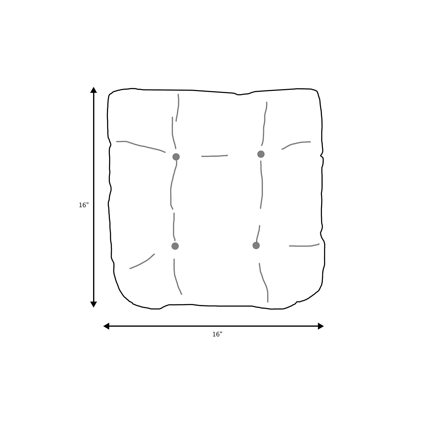 Mozaic Company Tufted U-Shaped Solid Seat Cushion