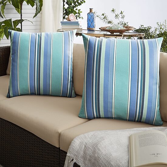 Mozaic Company 18'' Knife Edge 2-pc. Square Outdoor Pillow - Dolce Oasis