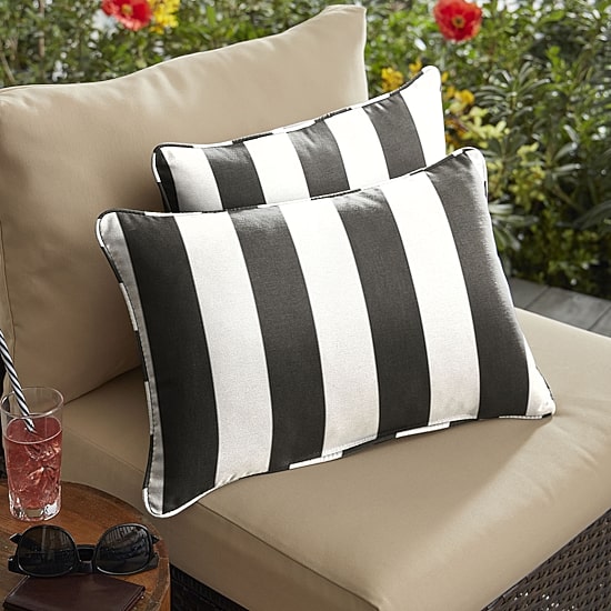 Mozaic Company Sunbrella Cabana Classic Lumbar Pillow Corded (Set of 2)