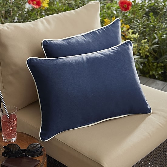 Mozaic Company Sunbrella Canvas Lumbar Pillow Corded (Set of 2)