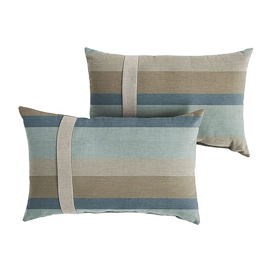 Mozaic Company Lumbar Single Large Flange (Set Of 2) Rectangular Outdoor Pillow - Gateway Mist