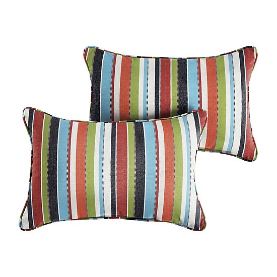 Mozaic Company Sunbrella Carousel Confetti Corded Lumbar Pillow (Set of 2)
