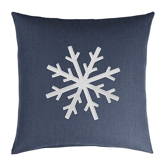 Mozaic Company Knife Edge EMB Snowflake 18'' Square Outdoor Pillow - Spectrum Indigo