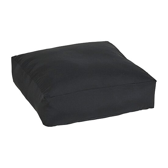 Mozaic Company 26''X26''X7'' Floor Pouf Knife Edge Outdoor Pillow - Canvas Black