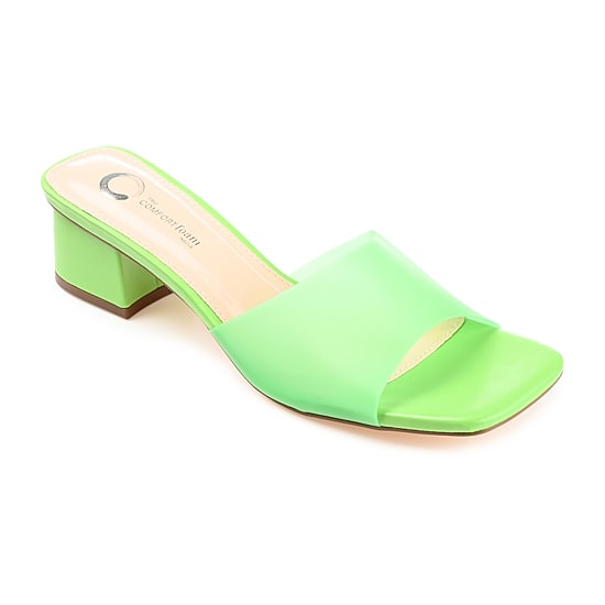 Journee Collection Jaydin Womens Round Open Toe Block Heel Pumps