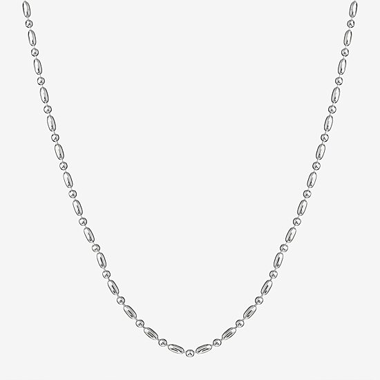 Silver Reflections Womens Pure Silver Over Brass 16 Inch Bead Chain Necklace