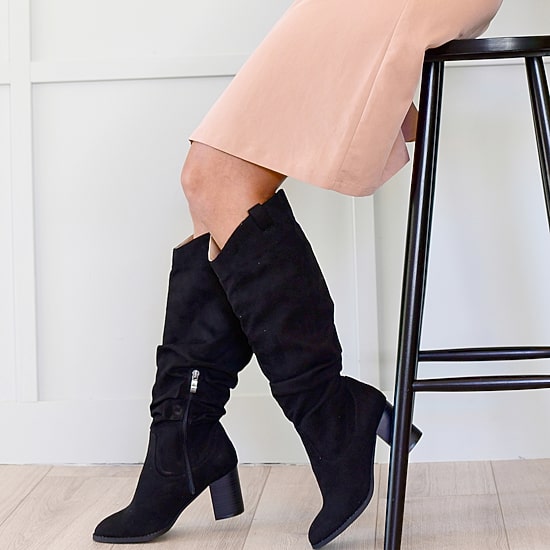 Journee Collection Womens Aneil Stacked Heel Knee Boots