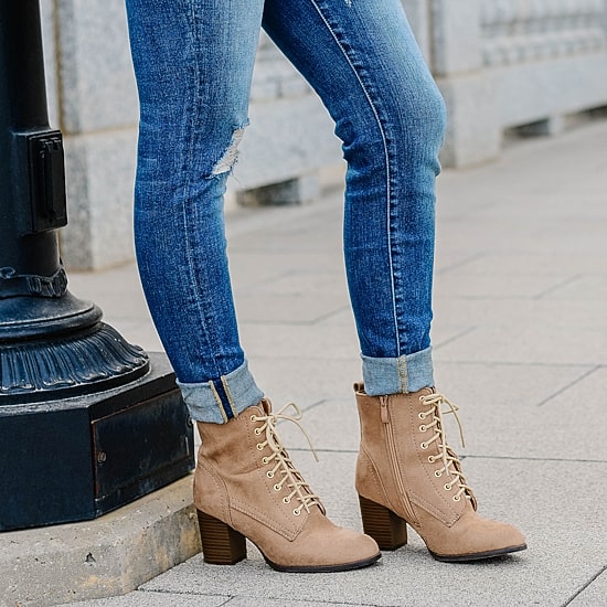 Journee Collection Womens Baylor Stacked Heel Booties