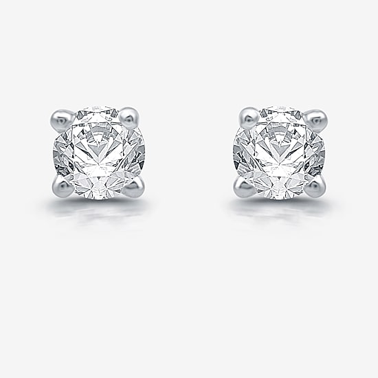 Ever Star (H-I / I1) 1/5 CT. Lab Grown White Diamond Sterling Silver 3mm Round Stud Earrings