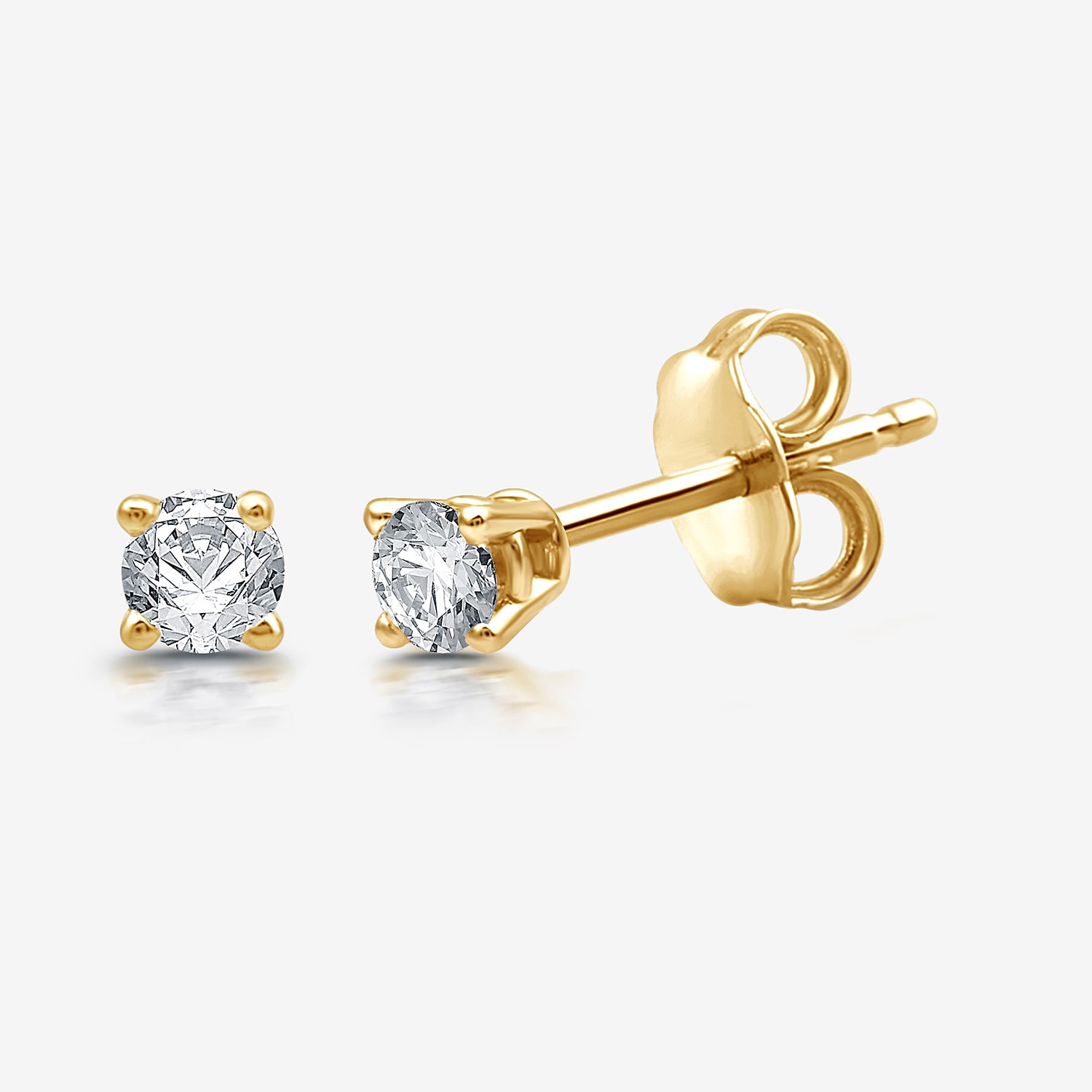 Ever Star (H-I / I1) 1/5 CT. Lab Grown White Diamond Sterling Silver 3mm Round Stud Earrings