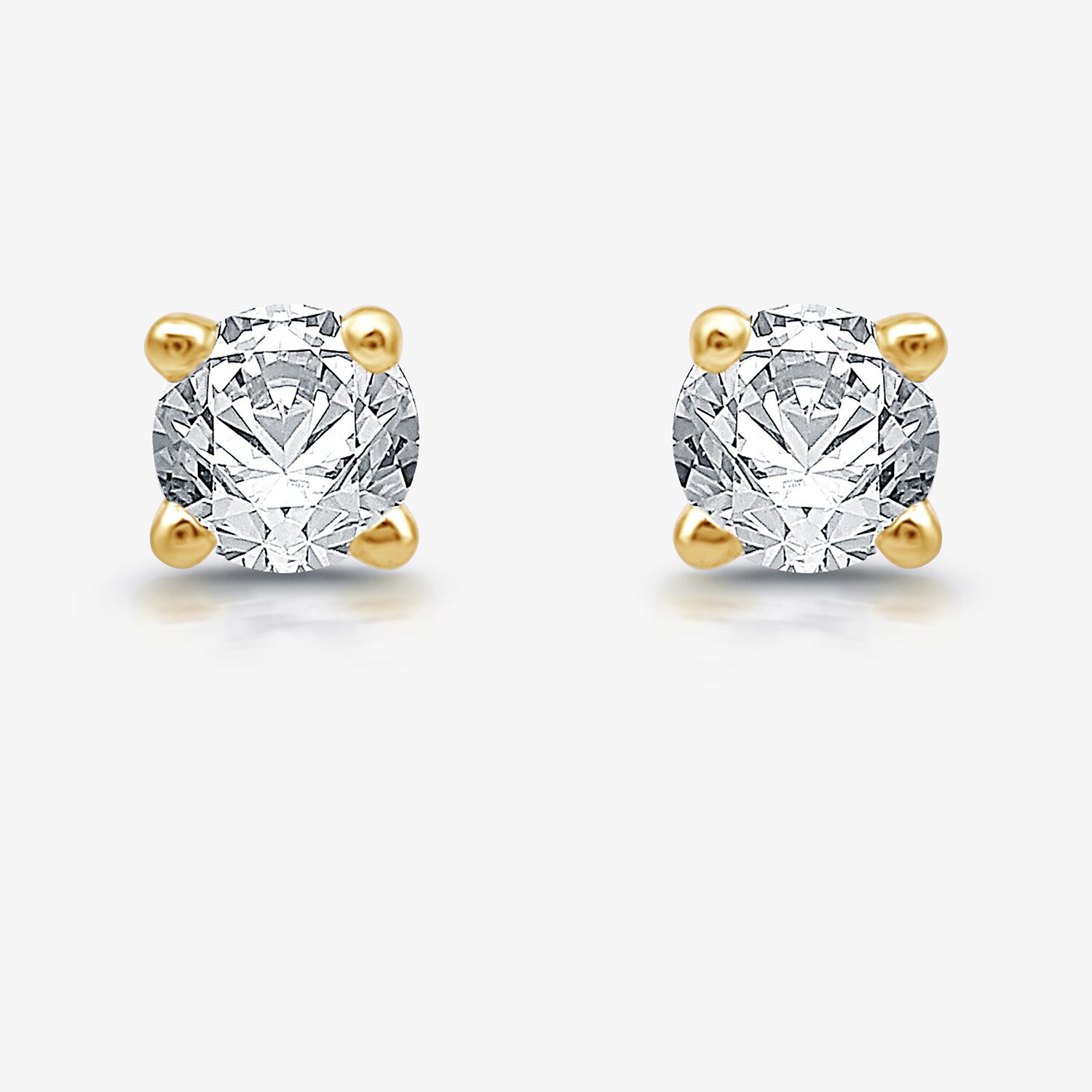 Ever Star (H-I / I1) 1/5 CT. Lab Grown White Diamond Sterling Silver 3mm Round Stud Earrings