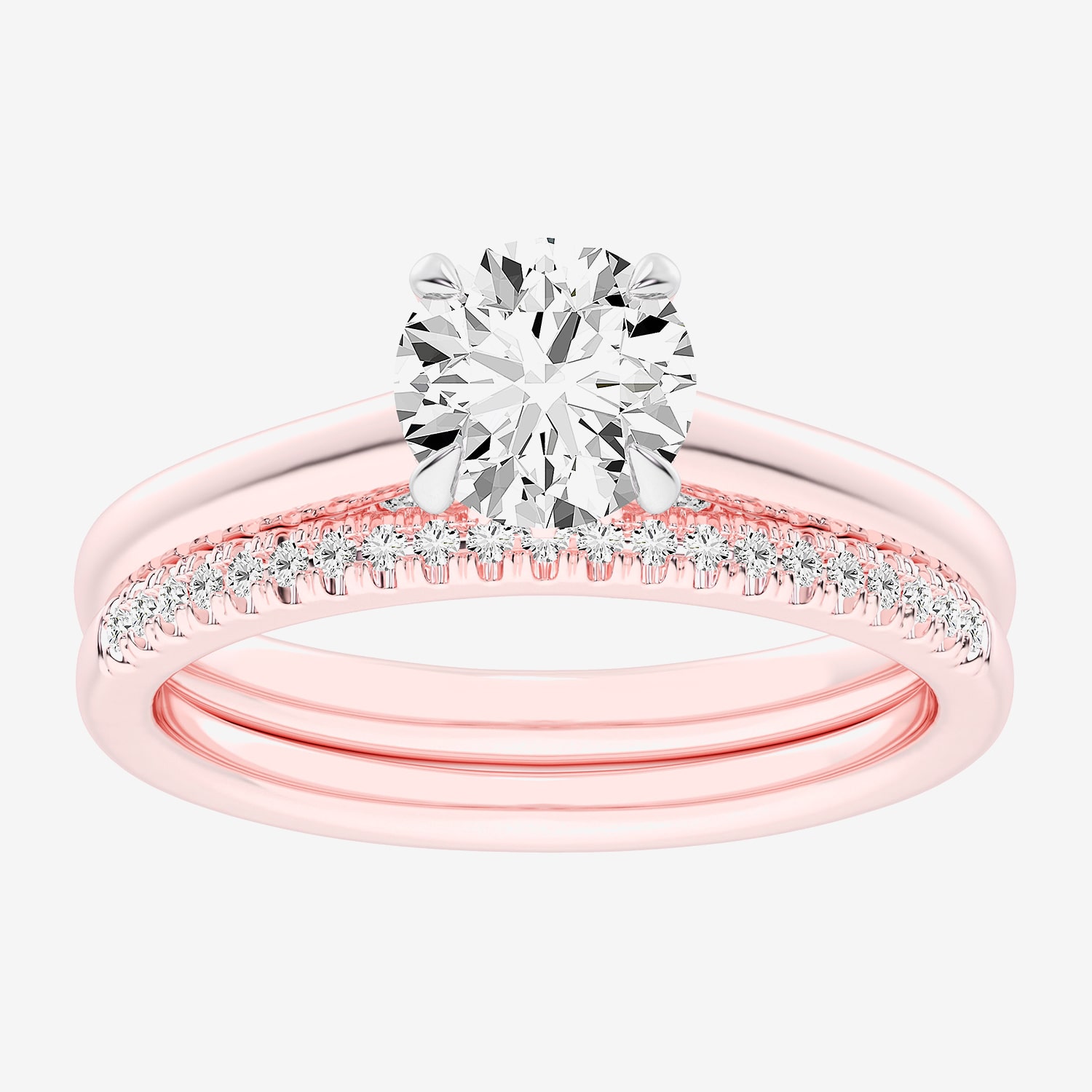 (G / Vs2-Si1) Womens 1 1/4 CT. T.W. Lab Grown White Diamond 14K Gold Round Solitaire Bridal Set