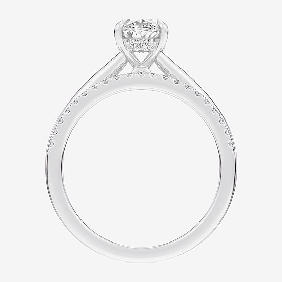 (G / Vs2-Si1) Womens 1 1/4 CT. T.W. Lab Grown White Diamond 14K Gold Oval Solitaire Bridal Set