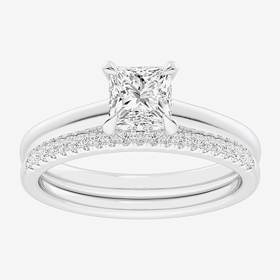 (G / Vs2-Si1) Womens 1 1/4 CT. T.W. Lab Grown White Diamond 14K Gold Solitaire Bridal Set