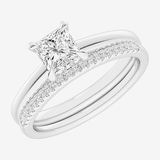 (G / Vs2-Si1) Womens 1 1/4 CT. T.W. Lab Grown White Diamond 14K Gold Solitaire Bridal Set