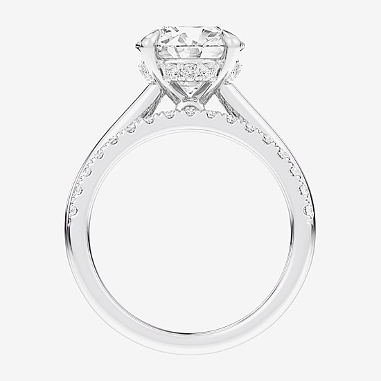 (G-H / Vs2-Si1) Womens 3 1/2 CT. T.W Lab Grown White Diamond 14K Gold Round Solitaire Bridal Set