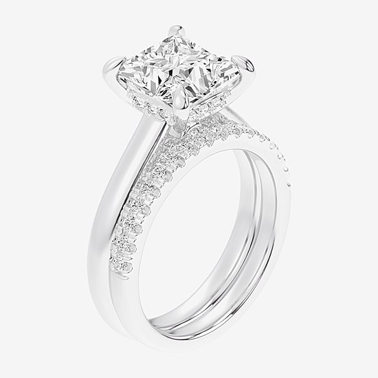 (G-H / Vs2-Si1) Womens 3 1/2 CT. T.W Lab Grown White Diamond 14K Gold Solitaire Bridal Set