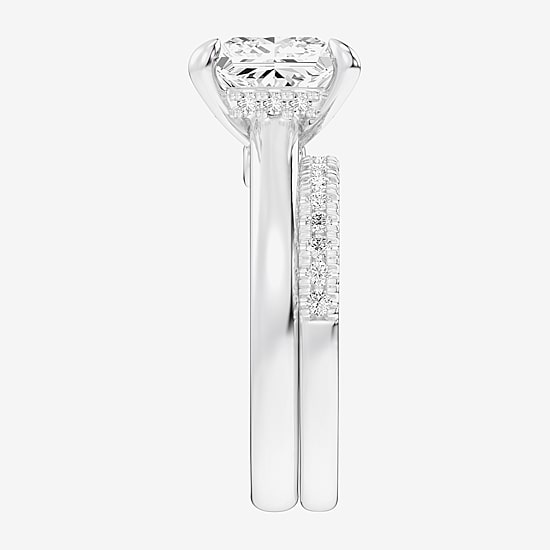 (G-H / Vs2-Si1) Womens 3 1/2 CT. T.W Lab Grown White Diamond 14K Gold Solitaire Bridal Set