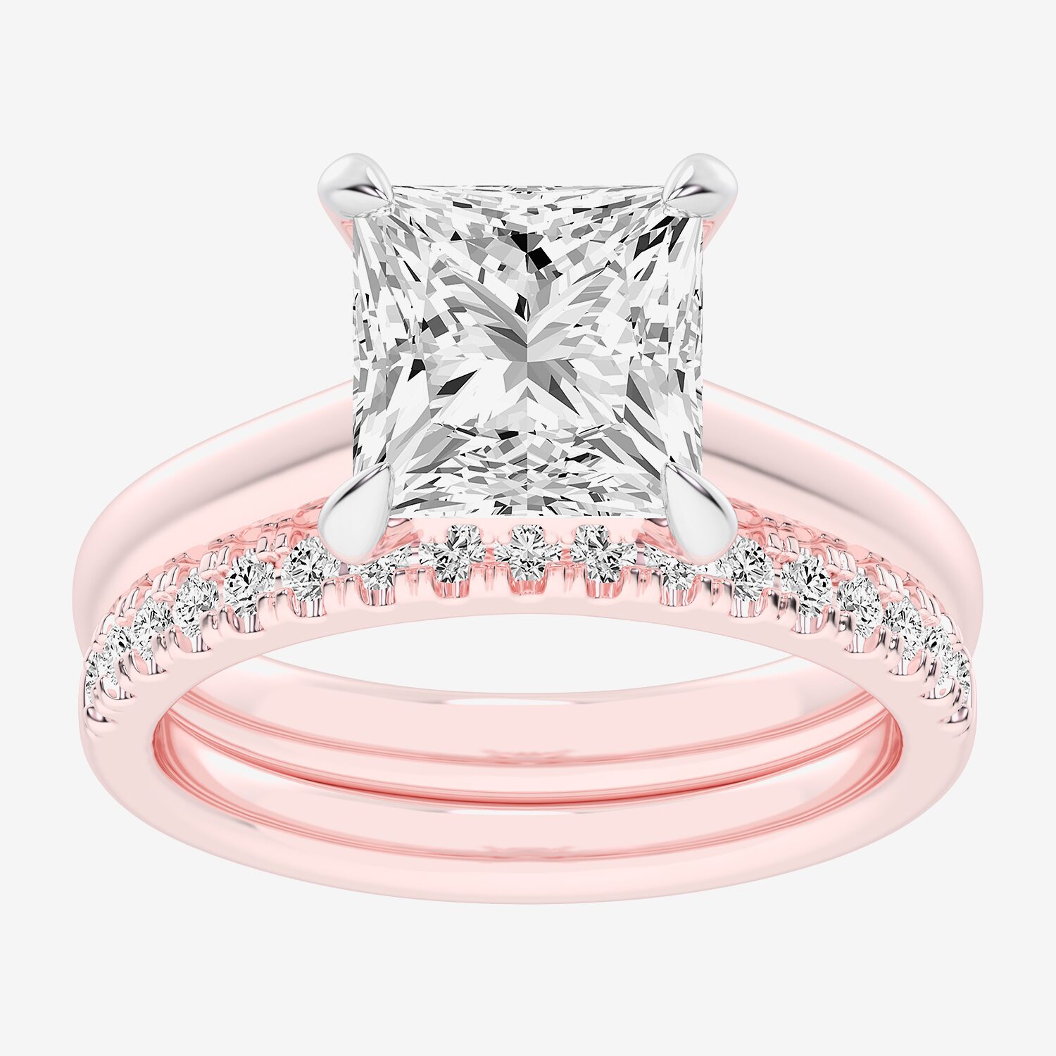 (G-H / Vs2-Si1) Womens 3 1/2 CT. T.W Lab Grown White Diamond 14K Gold Solitaire Bridal Set