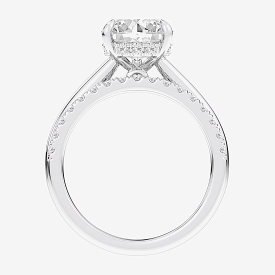 (G-H / Vs2-Si1) Womens 3 1/2 CT. T.W Lab Grown White Diamond 14K Gold Pear Solitaire Bridal Set