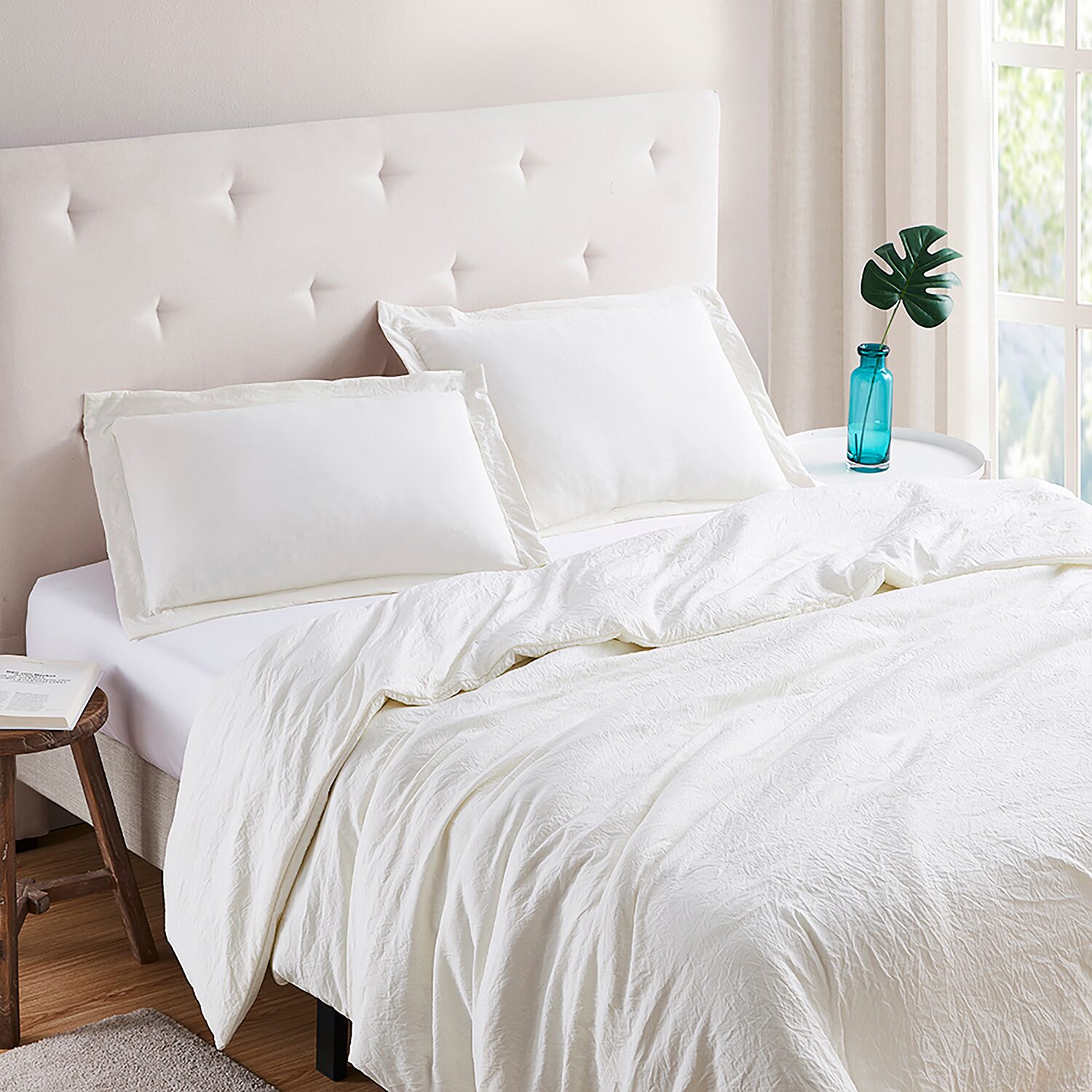 Sweet Home Collection Crinkle 3-pc. REVERSIBLE Duvet Cover Set