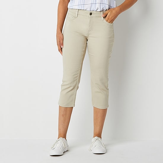 Liz Claiborne Sara Womens Slim Mid Rise Capri Pant
