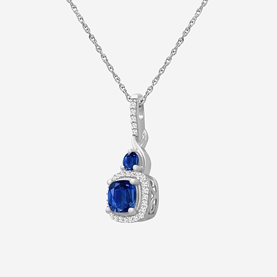 Womens Gemstone & 1/10 CT. T.W. Natural Diamond 10K Gold Round 18 Inch Pendant Necklace