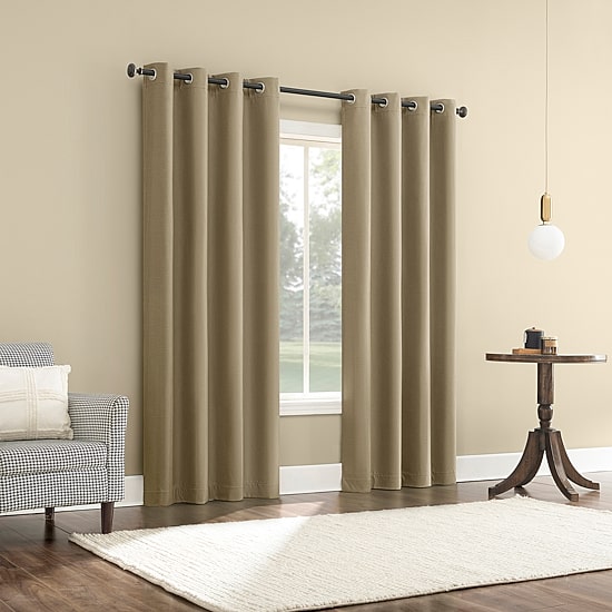 Sun Zero Atmosphere Grommet Top 100% Blackout Single Curtain Panel