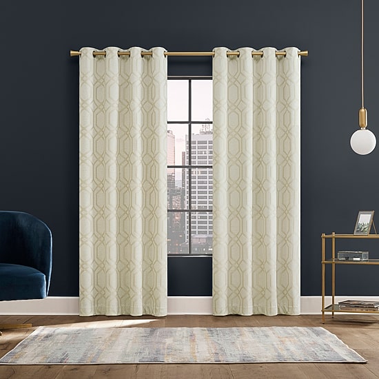 Sun Zero Atmosphere Davenport Grommet Top 100% Blackout Single Curtain Panel