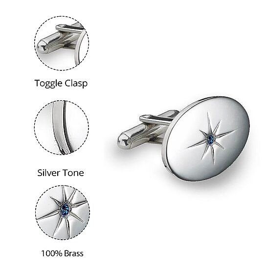 Oval Starcut Blue Stone Cufflinks