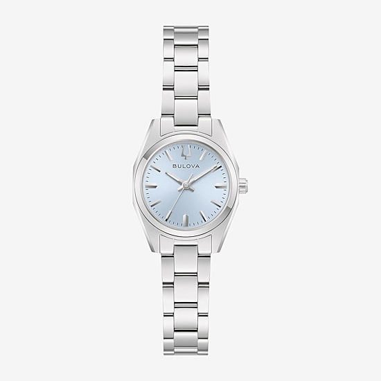 Bulova Surveyor Womens Silver Tone Stainless Steel Bracelet Watch 96l345