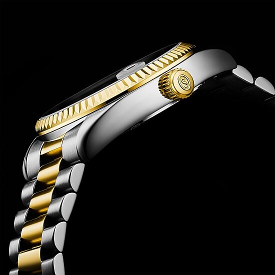 Stuhrling Mens Two Tone Stainless Steel Bracelet Watch 4070.5