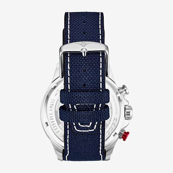 Stuhrling Mens Blue Leather Strap Watch 4029.2