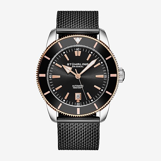 Stuhrling Mens Silver Tone Stainless Steel Bracelet Watch 4079.4