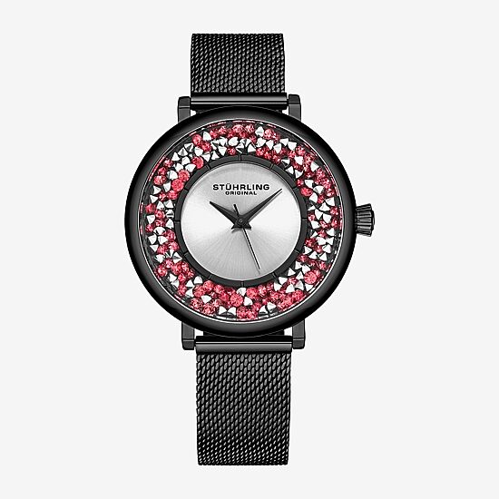 Stuhrling Womens Black Stainless Steel Strap Watch 793a.06