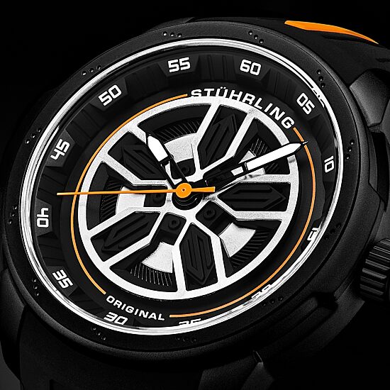 Stuhrling Mens Black Strap Watch 984.05