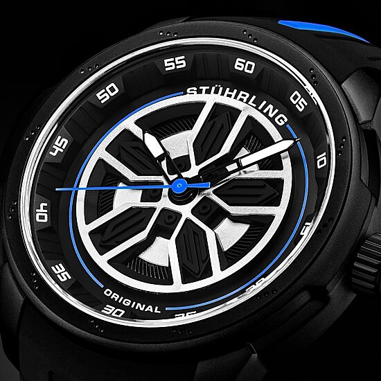 Stuhrling Mens Black Strap Watch 984.03