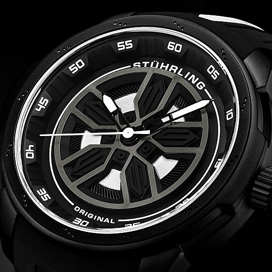 Stuhrling Mens Black Strap Watch 984.04