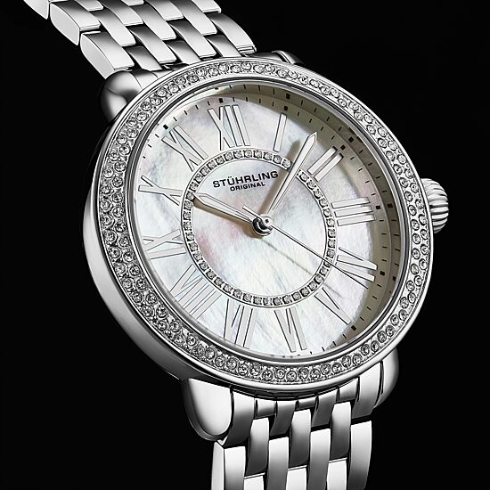 Stuhrling Womens Silver Tone Stainless Steel Bracelet Watch 4074.1