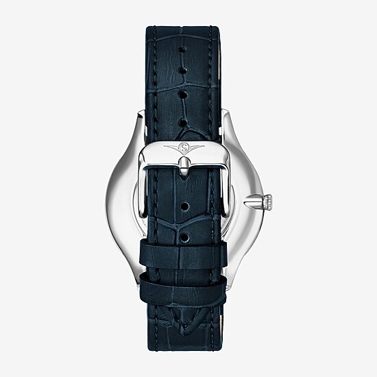 Stuhrling Womens Blue Leather Strap Watch 3985.2