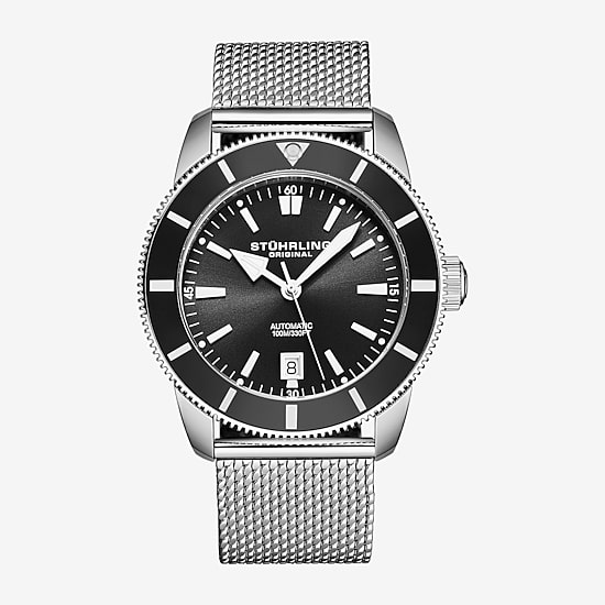 Stuhrling Mens Silver Tone Stainless Steel Bracelet Watch 4079.1