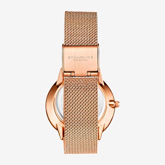 Stuhrling Womens Rose Goldtone Stainless Steel Strap Watch 3928.4