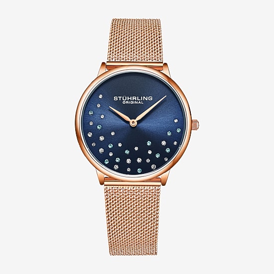 Stuhrling Womens Rose Goldtone Stainless Steel Strap Watch 3928.4