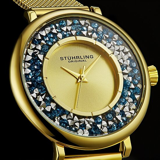 Stuhrling Womens Gold Tone Stainless Steel Strap Watch 793a.04