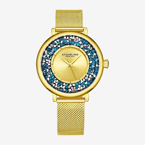 Stuhrling Womens Gold Tone Stainless Steel Strap Watch 793a.04