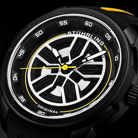 Stuhrling Mens Black Strap Watch 984.02